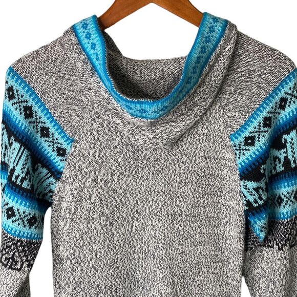 Ecologic Arts Vintage 100% Alpaca Aztec Geo Fringe Knit Hooded Sweater Tassel - Picture 7 of 16